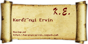 Kerényi Ervin névjegykártya